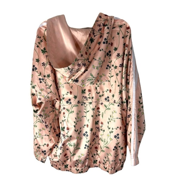 Adidas Originals Women's Hooded Windbreaker Jacket Pink Flower Print Size Medium - Picture 8 of 9